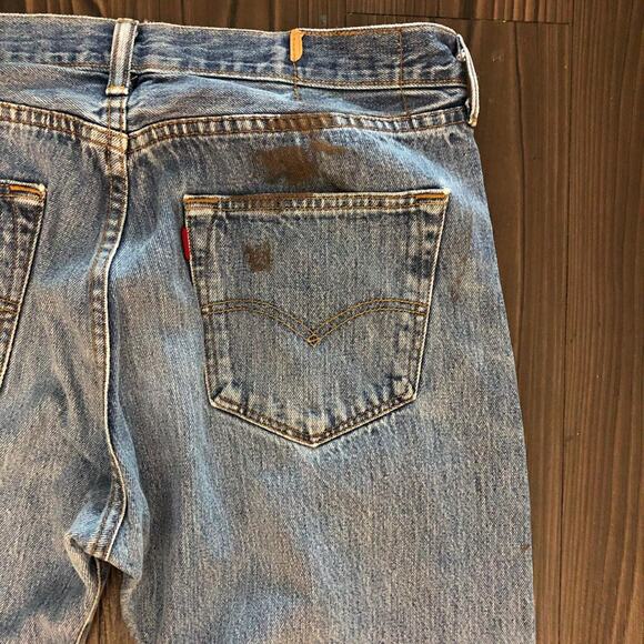 Men’s Distressed Painted Riders Denim Jeans Size: 34x32 - Picture 5 of 6